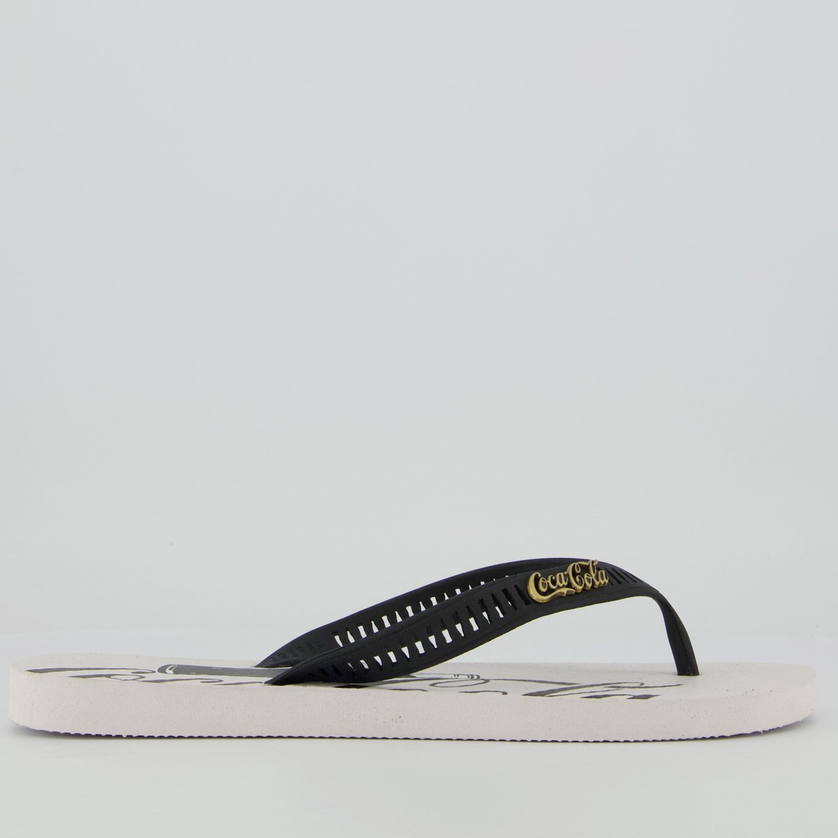 Chinelo Coca Cola Dayton Branco e Preto Branco/Preto 2