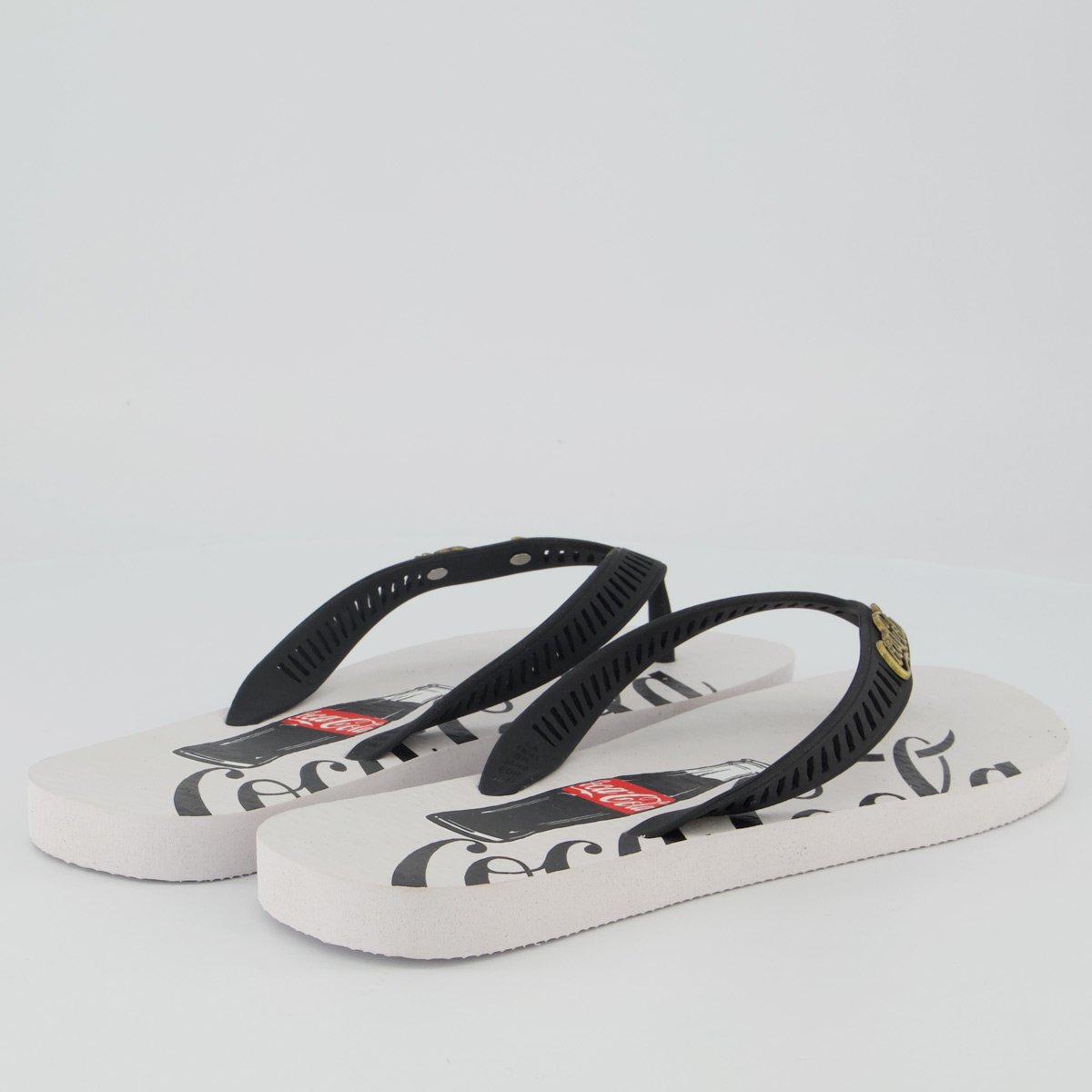 Chinelo Coca Cola Dayton Branco e Preto Branco/Preto 4