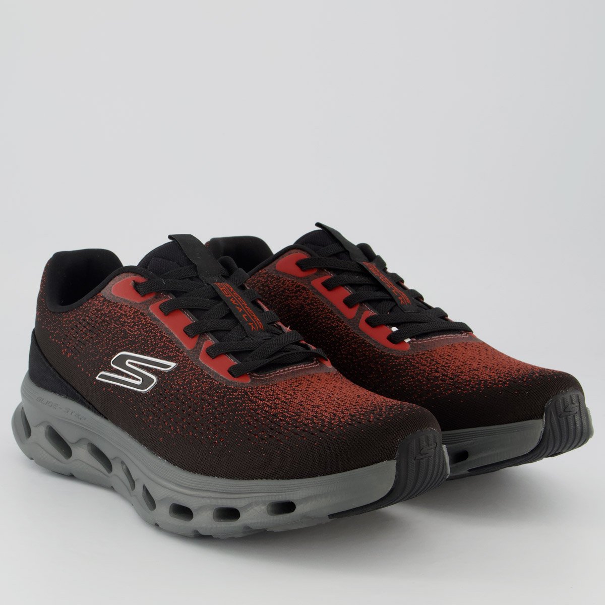 Tênis Skchers Go Walk Glide-Step 2.0 Vermelho e Preto Preto 2