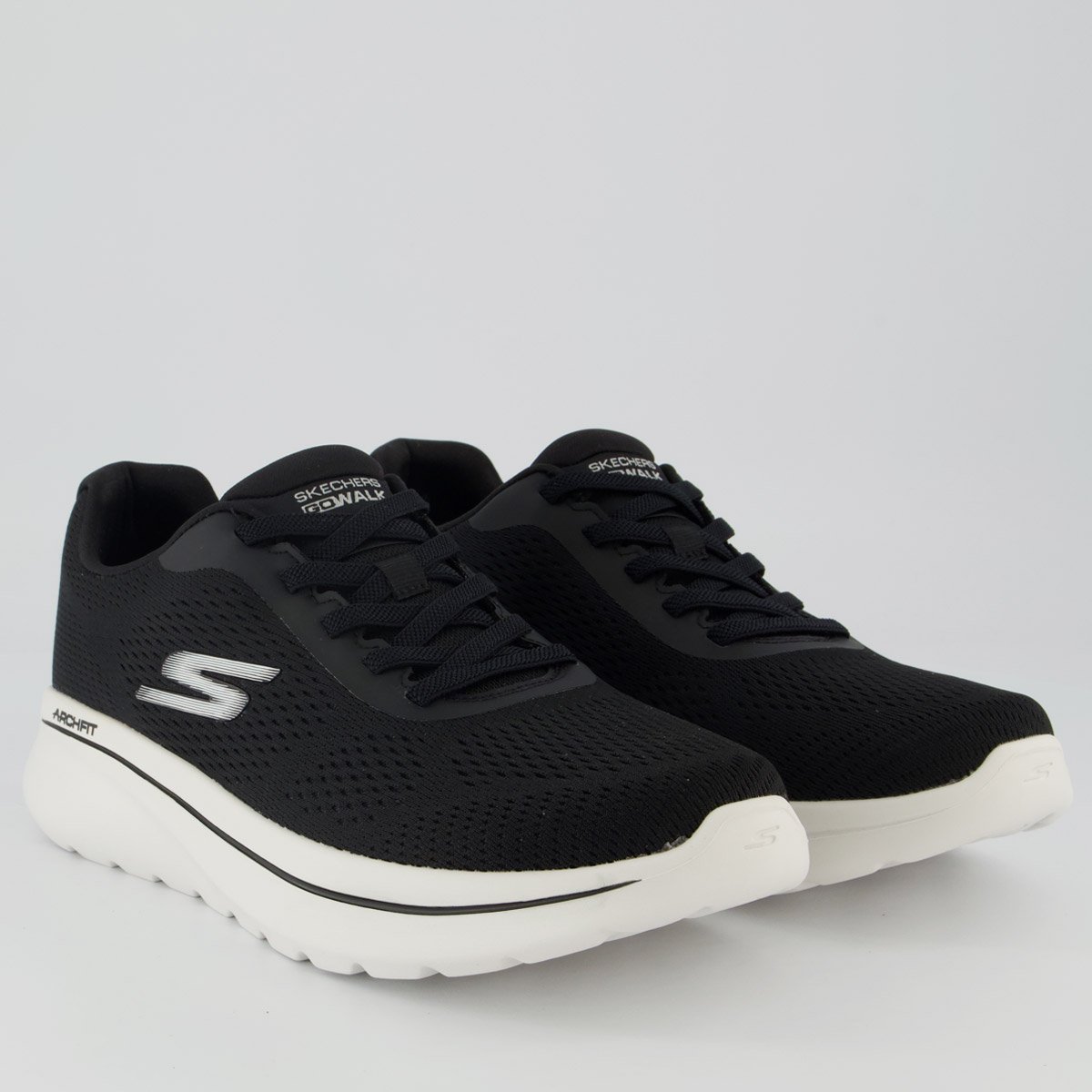 Tênis Skechers Arch Fit N-Joy Preto e Branco Preto 2
