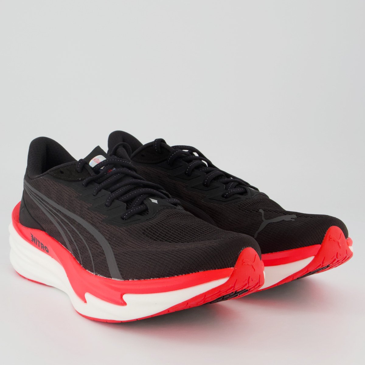 Tênis Puma Deviate Nitro 4 Preto e Vermelho Preto 2