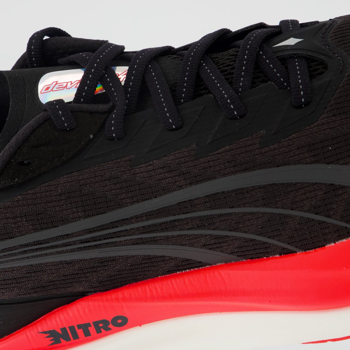 Tênis Puma Deviate Nitro 4 Preto e Vermelho Preto 7