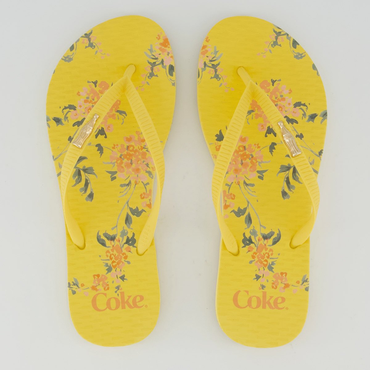 Chinelo Coca Cola Sara Feminino Amarelo