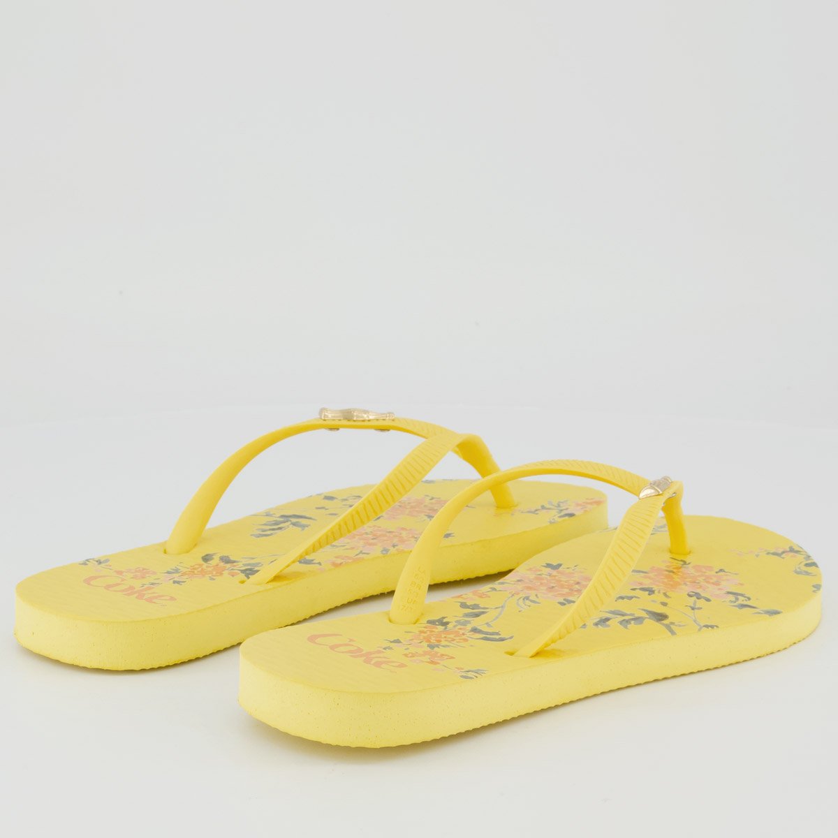 Chinelo Coca Cola Sara Feminino Amarelo Amarelo 4