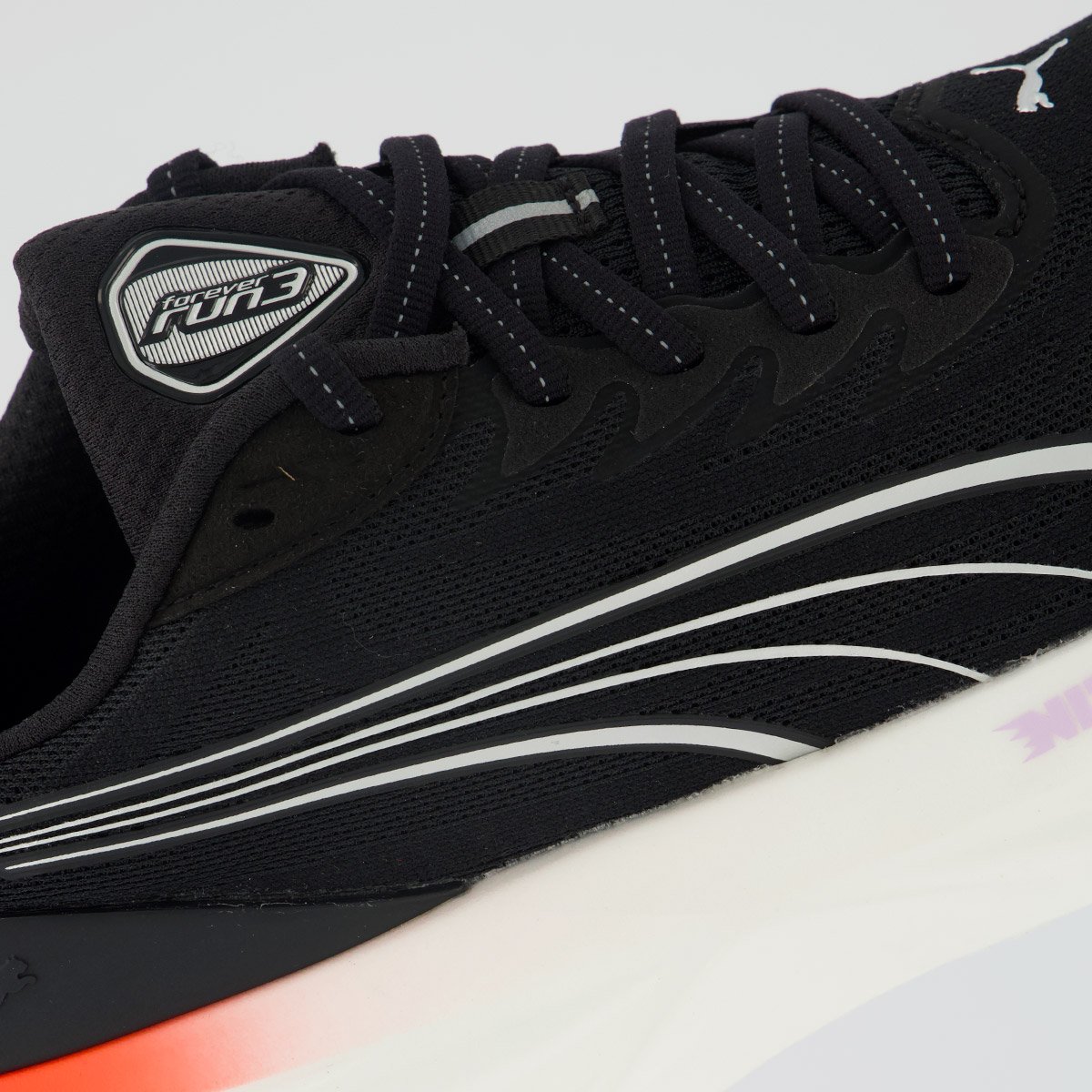 Tênis Puma Foreverun Nitro 3 Feminino Preto e Vermelho Preto 7
