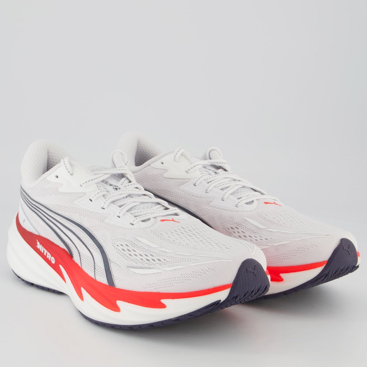 Tênis Puma Velocity Nitro 5 Branco e Vermelho Branco 2