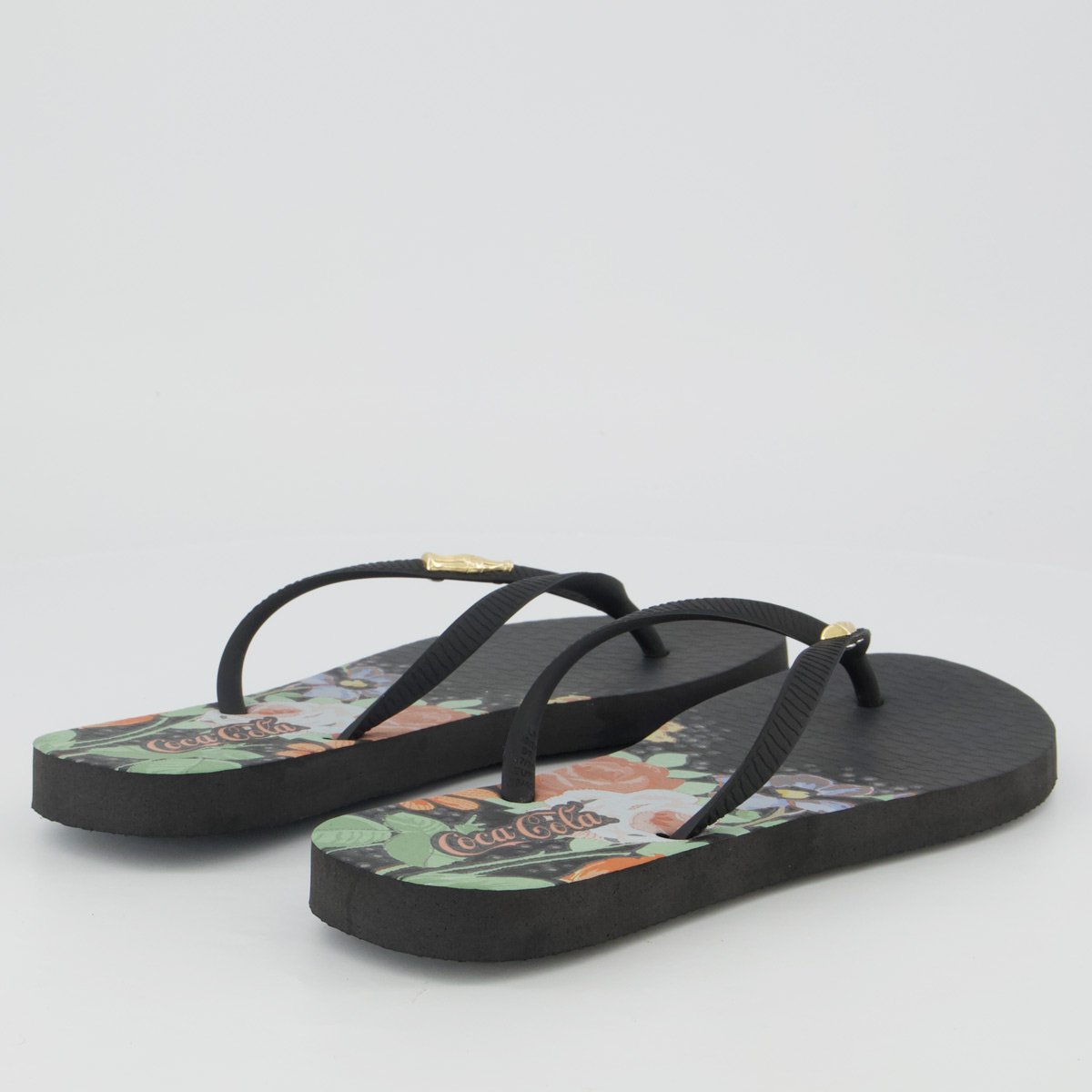 Chinelo Coca Cola Abbe Feminino Preto Branco 4