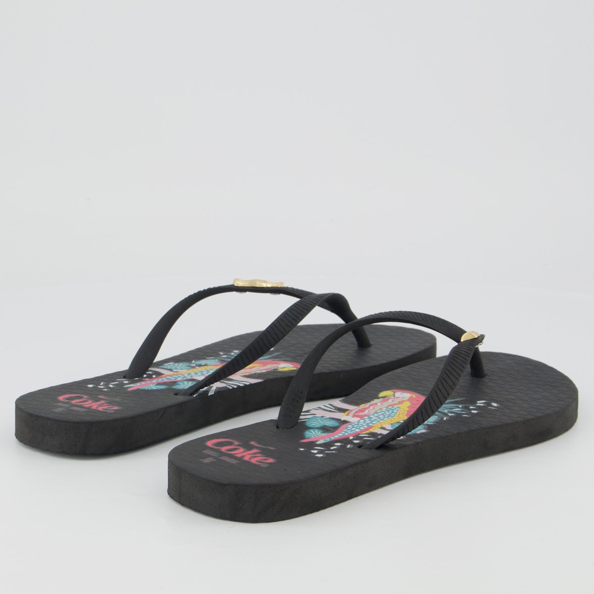 Chinelo Coca Cola Urbis Feminino Preto Branco 4