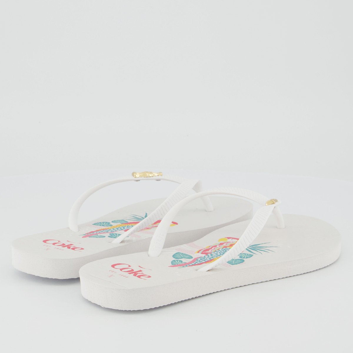 Chinelo Coca Cola Urbis Feminino Branco Branco 4