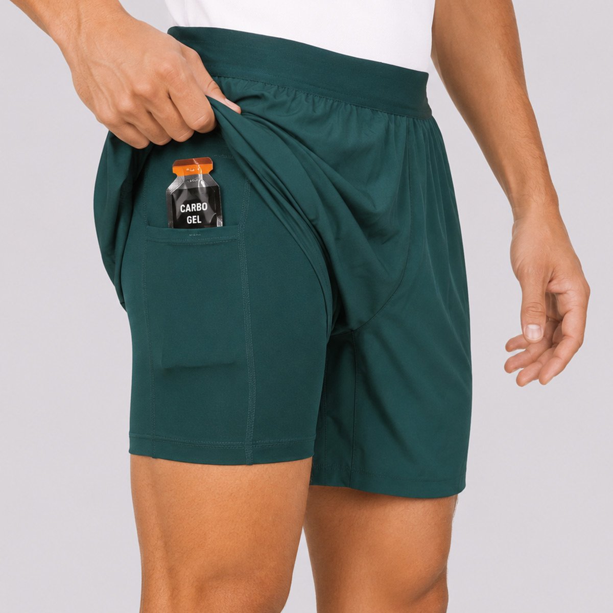 Shorts Olympikus Corre Foco 5 2 em 1 Verde Verde 4