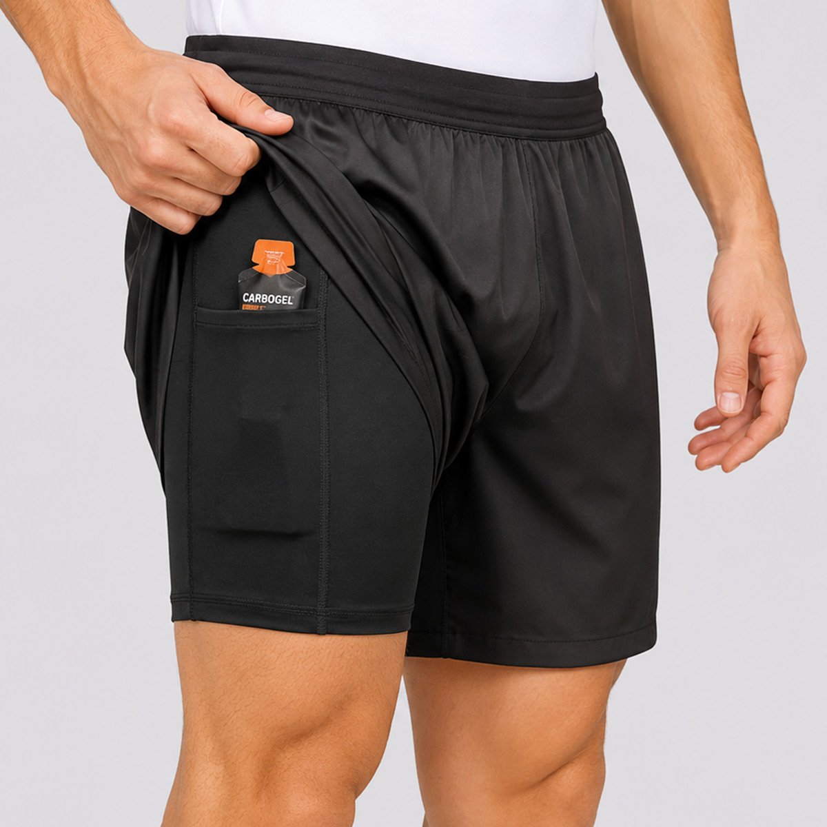 Shorts Olympikus Corre Foco 5 2 em 1 Preta Preto 4