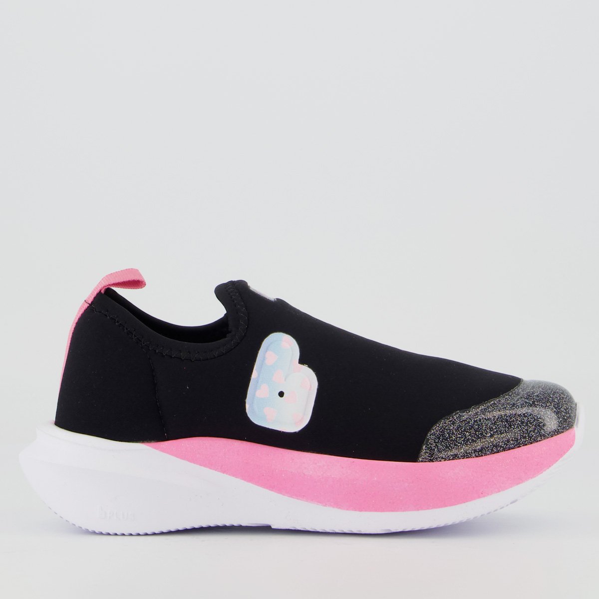 Tênis Bibi Volt 2.0 Infantil Glitter Preto e Rosa