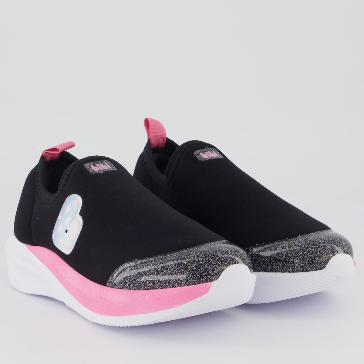 Tênis Bibi Volt 2.0 Infantil Glitter Preto e Rosa Preto 2