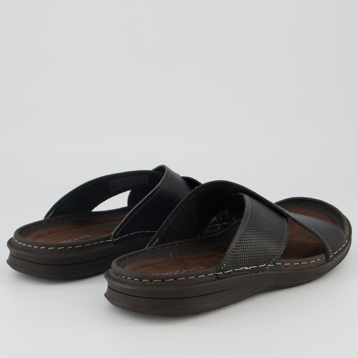 Chinelo Democrata Slide Transpassado Lazy Preto Preto 4