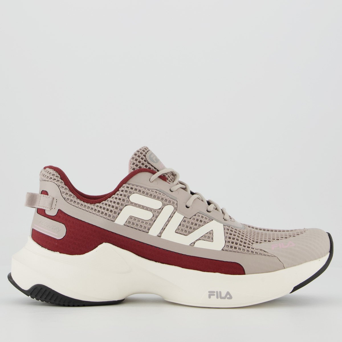 Tênis Fila Recovery Feminino Cinza e Bordô