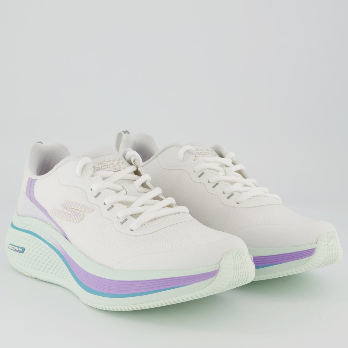Tênis Skechers Go Run Elevate 2.0 Feminino Branco e Lilás Branco 2