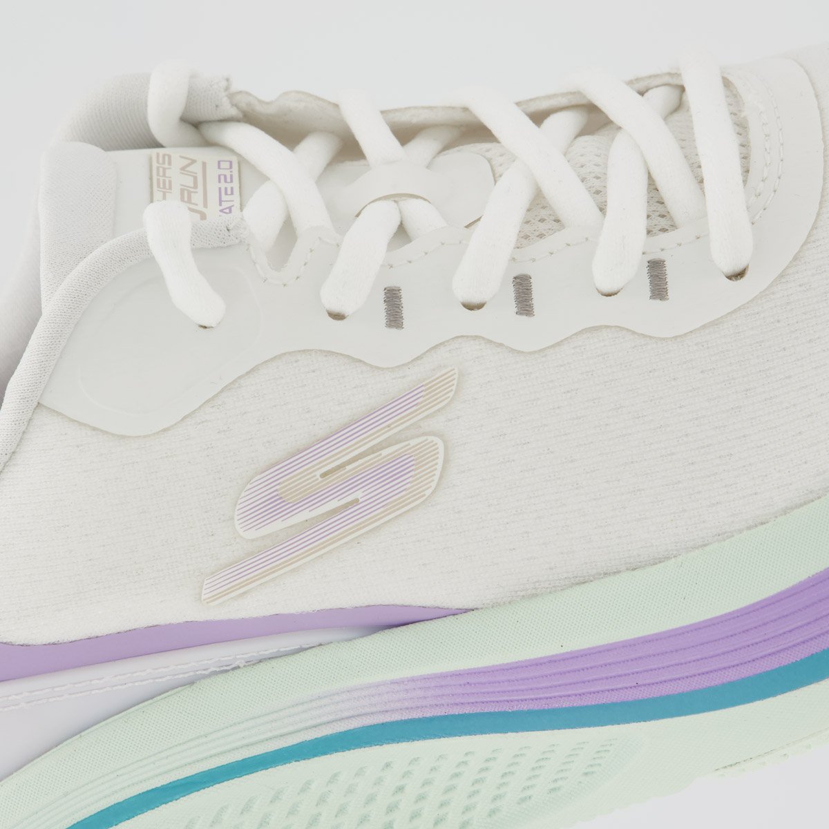 Tênis Skechers Go Run Elevate 2.0 Feminino Branco e Lilás Branco 7