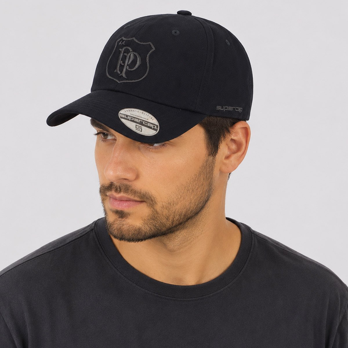 Boné Ponte Preta 6 Gomos Logo Preto Preto 5