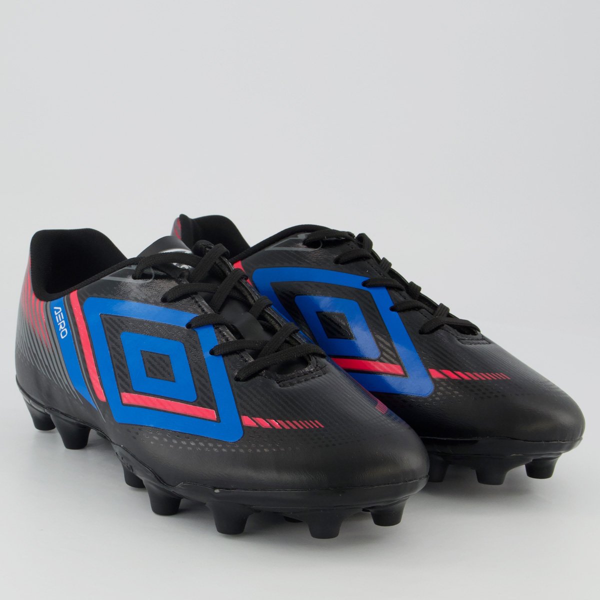 Chuteira Umbro Aerodynamic Campo Preta e Azul Preto 2