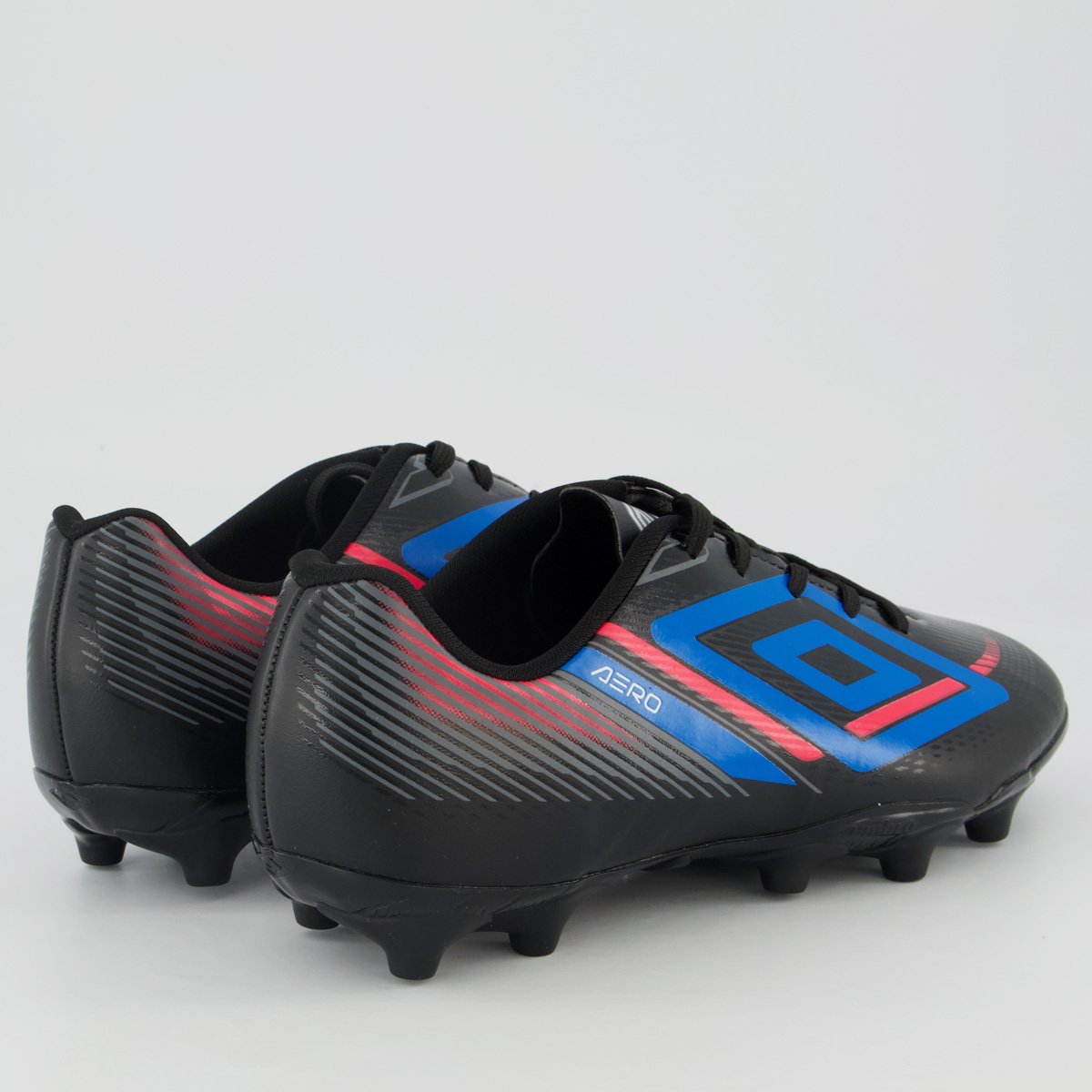 Chuteira Umbro Aerodynamic Campo Preta e Azul Preto 3