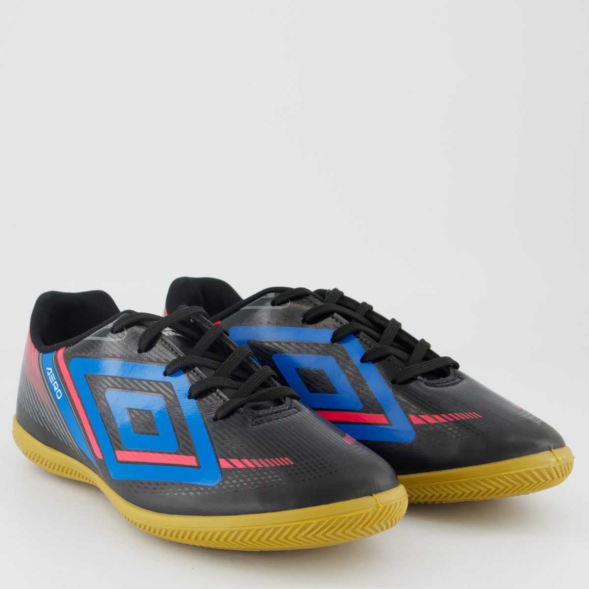 Chuteira Umbro Aerodynamic Futsal Preta e Azul Preto 2