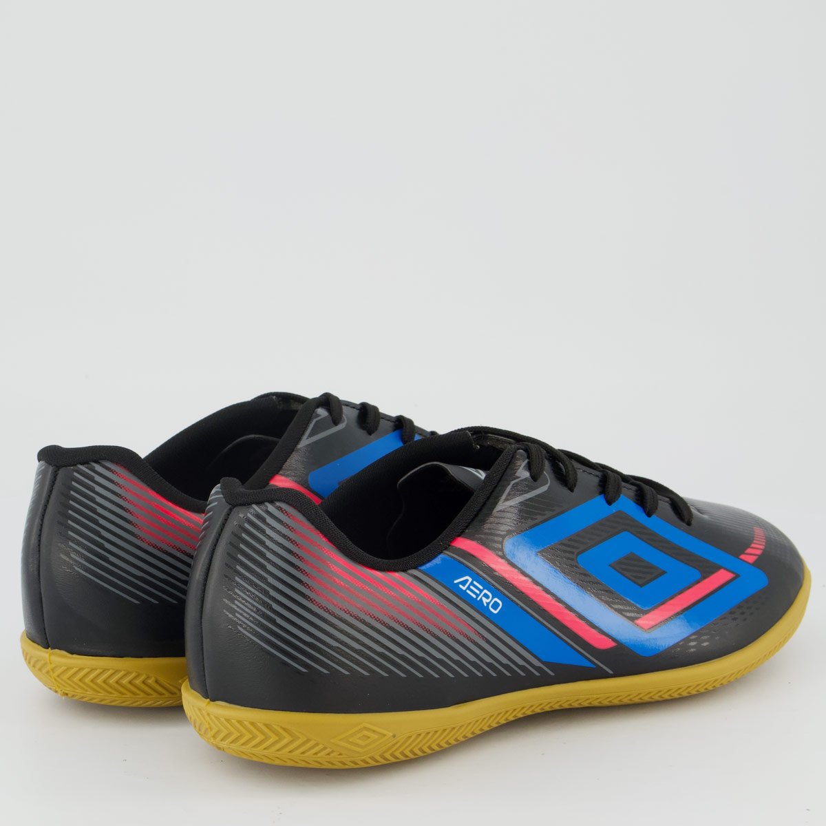 Chuteira Umbro Aerodynamic Futsal Preta e Azul Preto 3