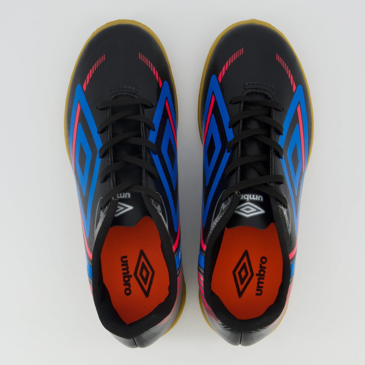 Chuteira Umbro Aerodynamic Futsal Preta e Azul Preto 4