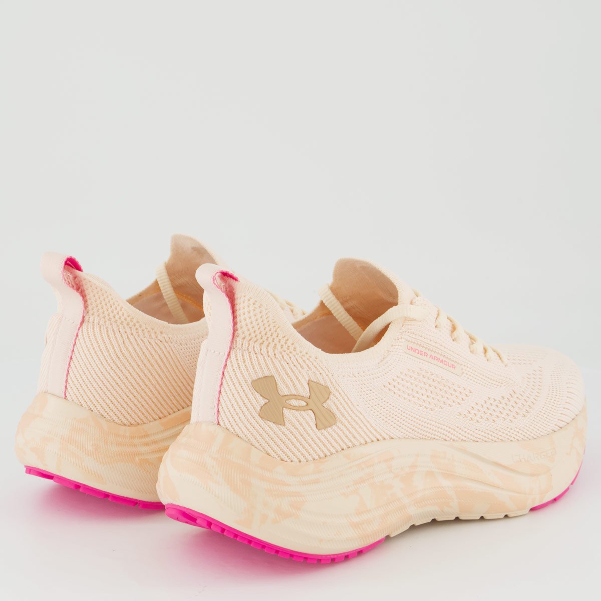 Tênis Under Armour Charged Fleek Feminino Off White e Rosa Off White 3