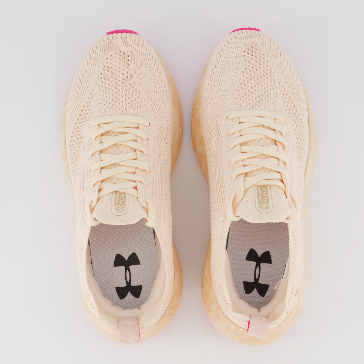 Tênis Under Armour Charged Fleek Feminino Off White e Rosa Off White 4