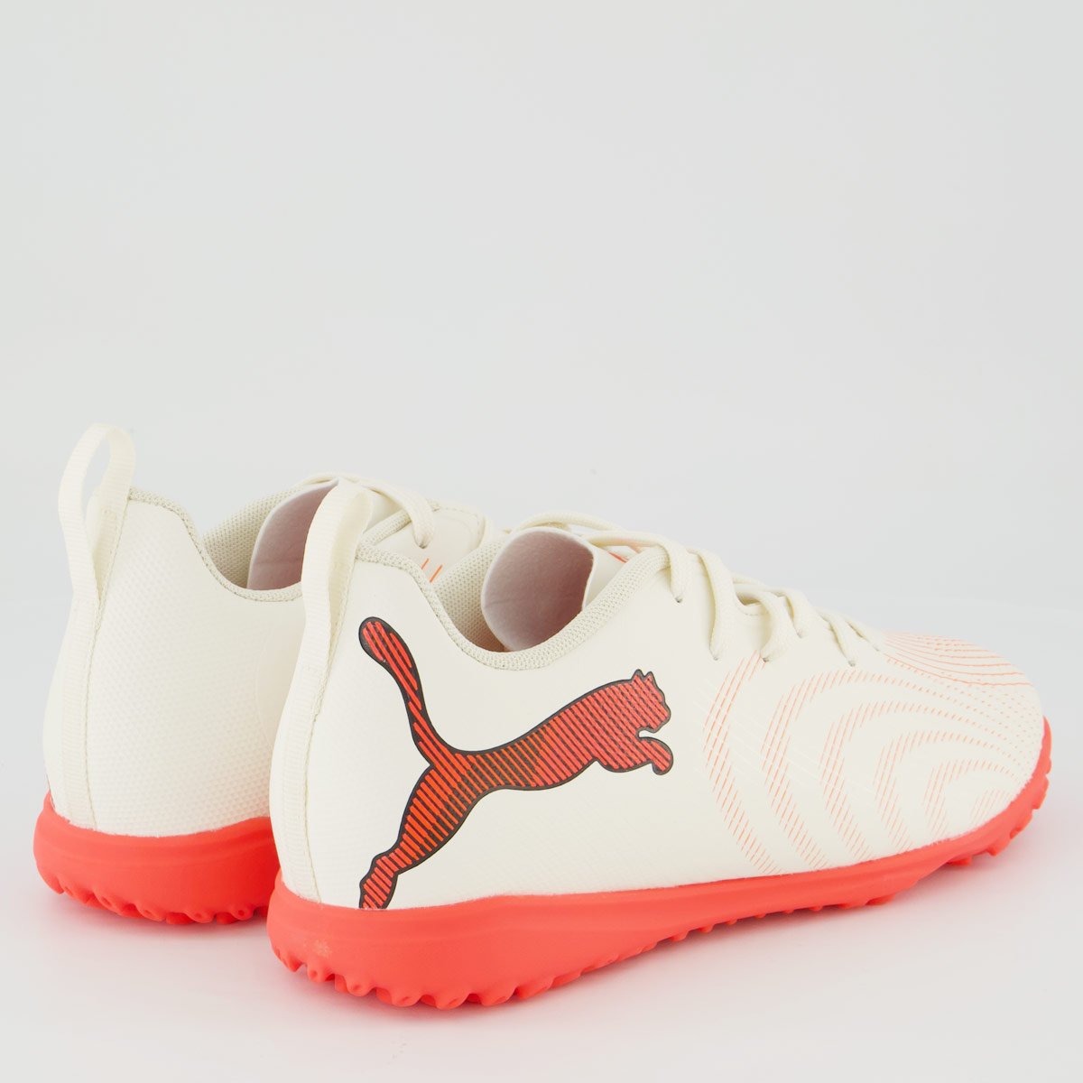 Chuteira Puma Future 9 Play Society BDP Juvenil Branca e Laranja Branco 3