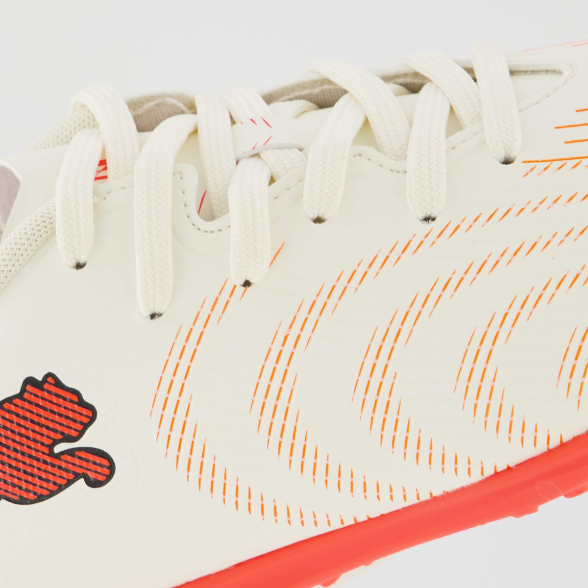 Chuteira Puma Future 9 Play Society BDP Juvenil Branca e Laranja Branco 7