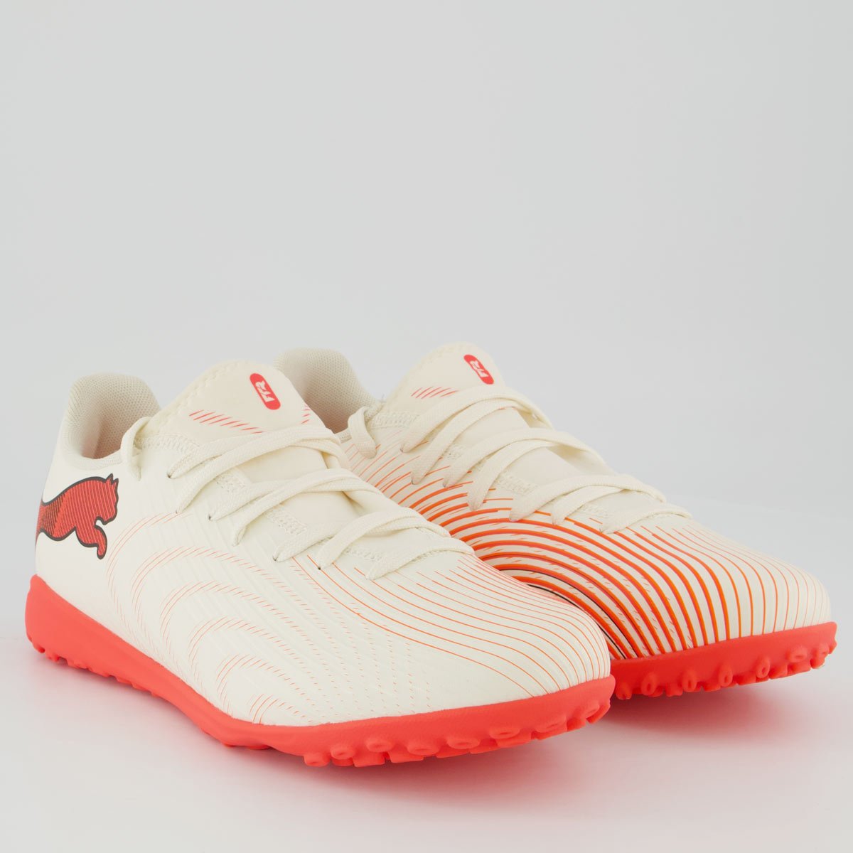 Chuteira Puma Future 9 Play Society Branca e Laranja Branco/Laranja 2