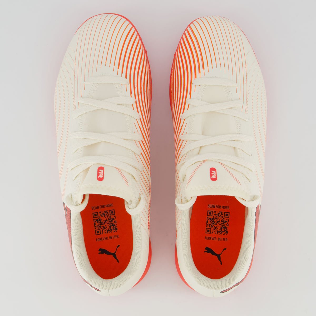Chuteira Puma Future 9 Play Society Branca e Laranja Branco/Laranja 4
