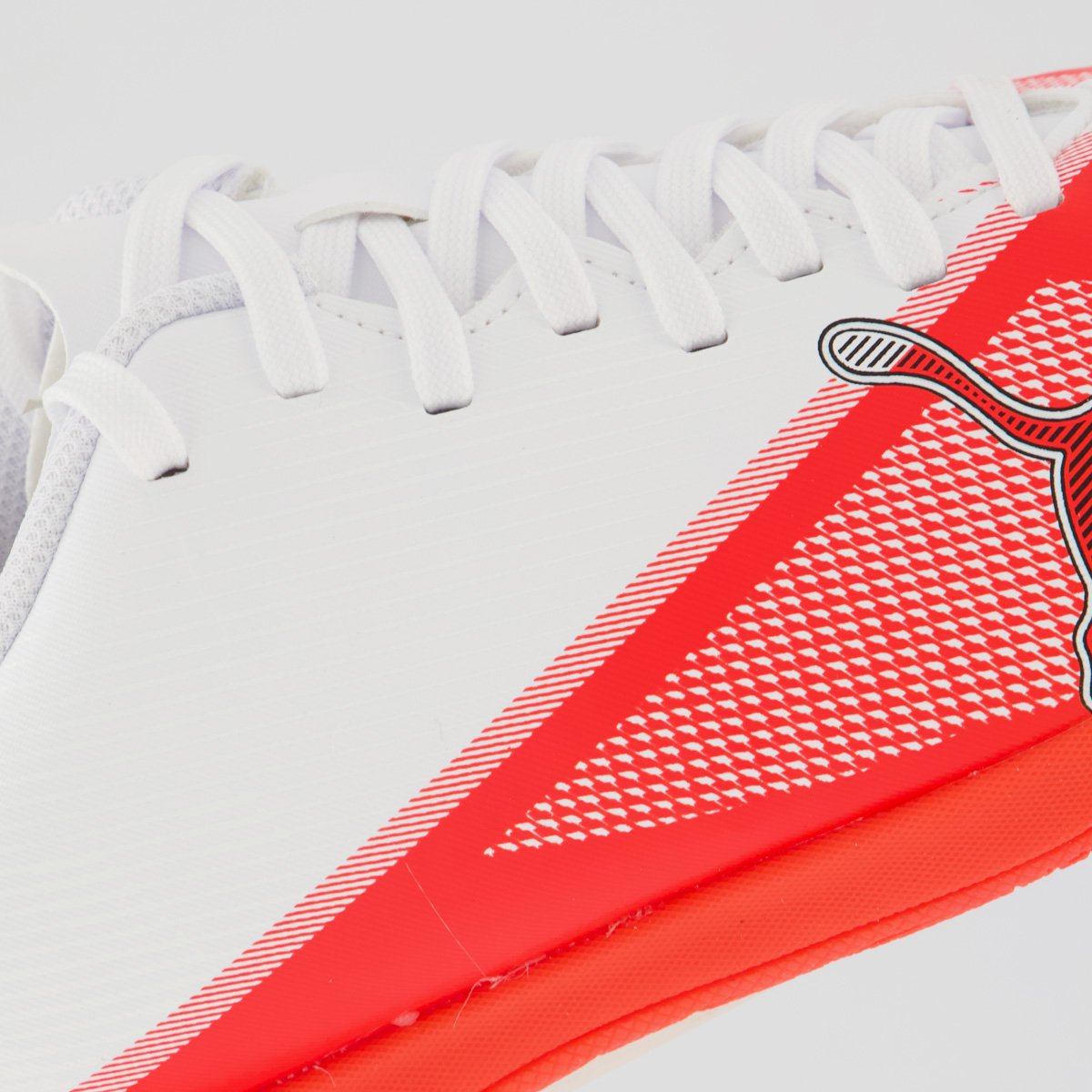 Chuteira Puma Ultra 7 Play Futsal Juvenil Vermelha e Branca Branco/Vermelho 7