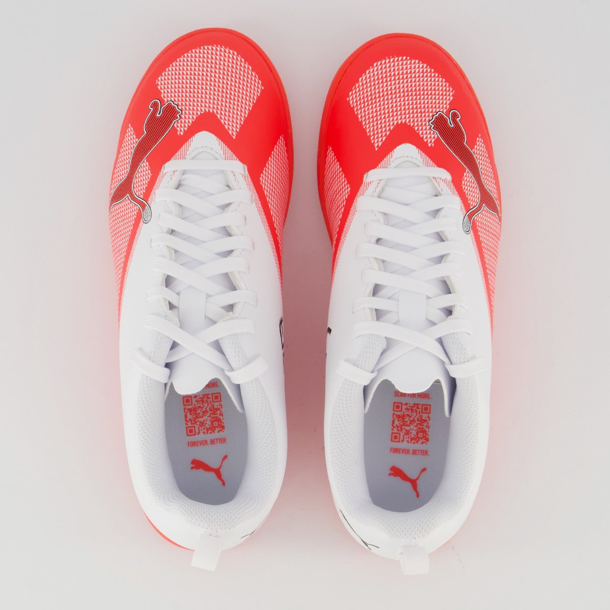 Chuteira Puma Ultra 7 Play Society Juvenil Vermelha e Branca Branco/Vermelho 4