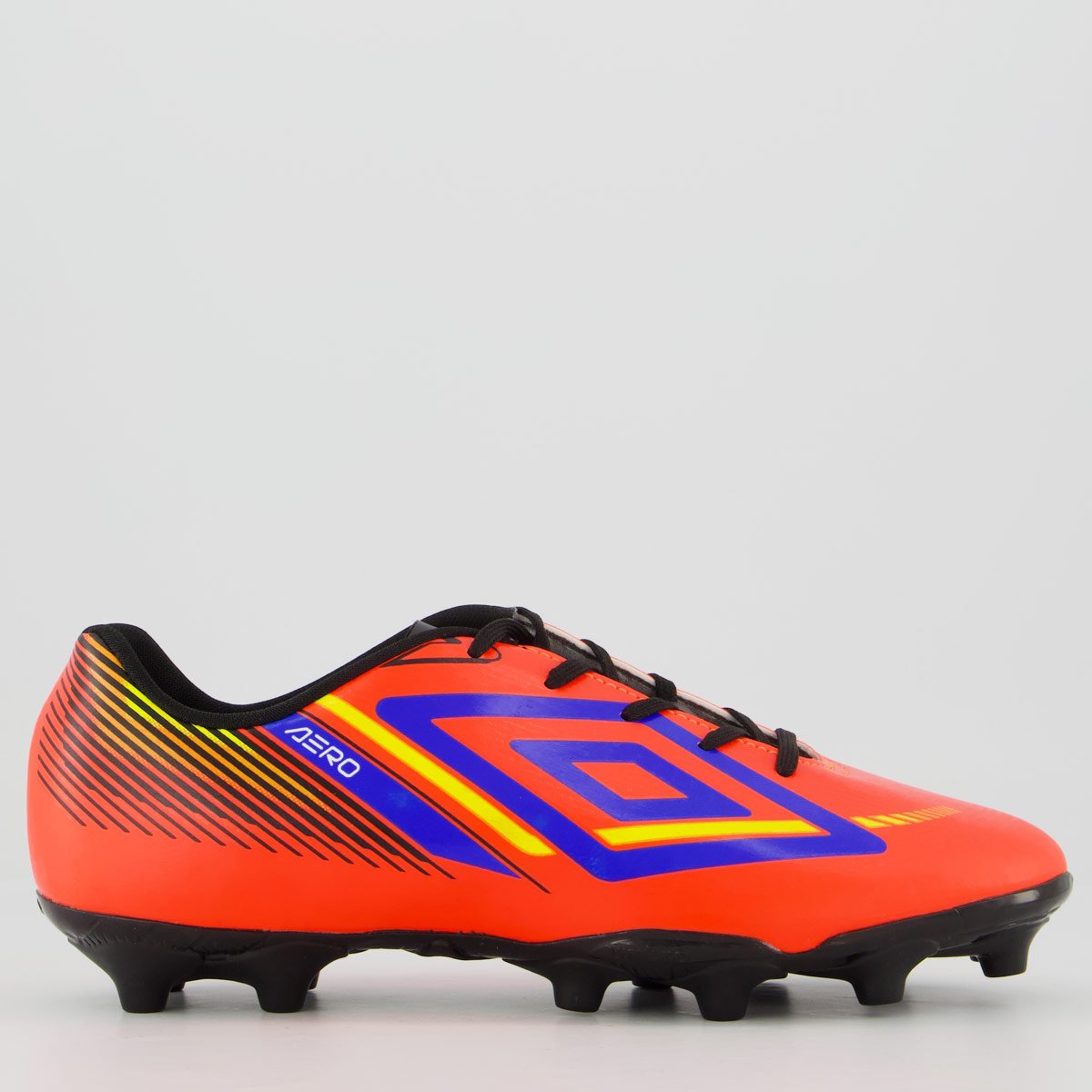 Chuteira Umbro Aerodynamic Campo Laranja e Azul