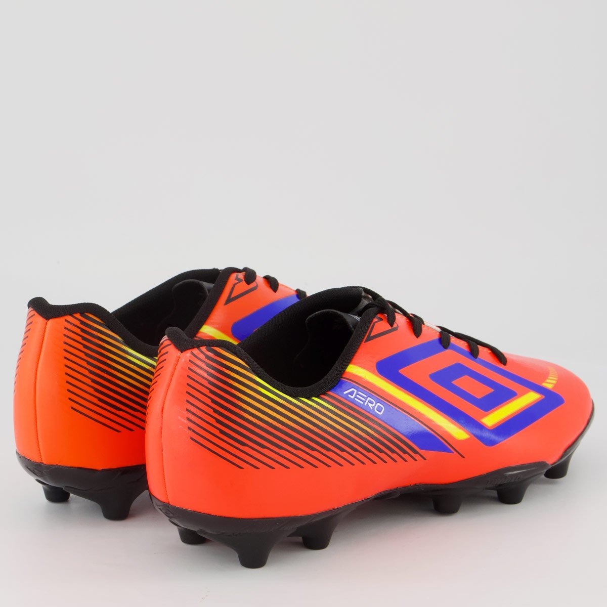 Chuteira Umbro Aerodynamic Campo Laranja e Azul Laranja 3