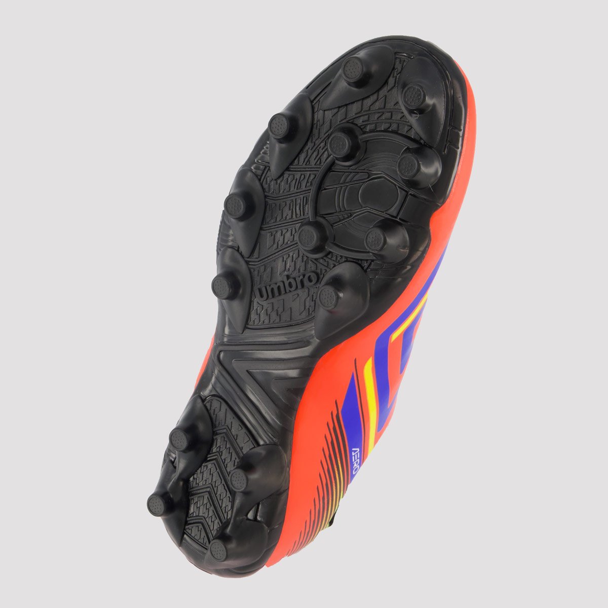Chuteira Umbro Aerodynamic Campo Laranja e Azul Laranja 5