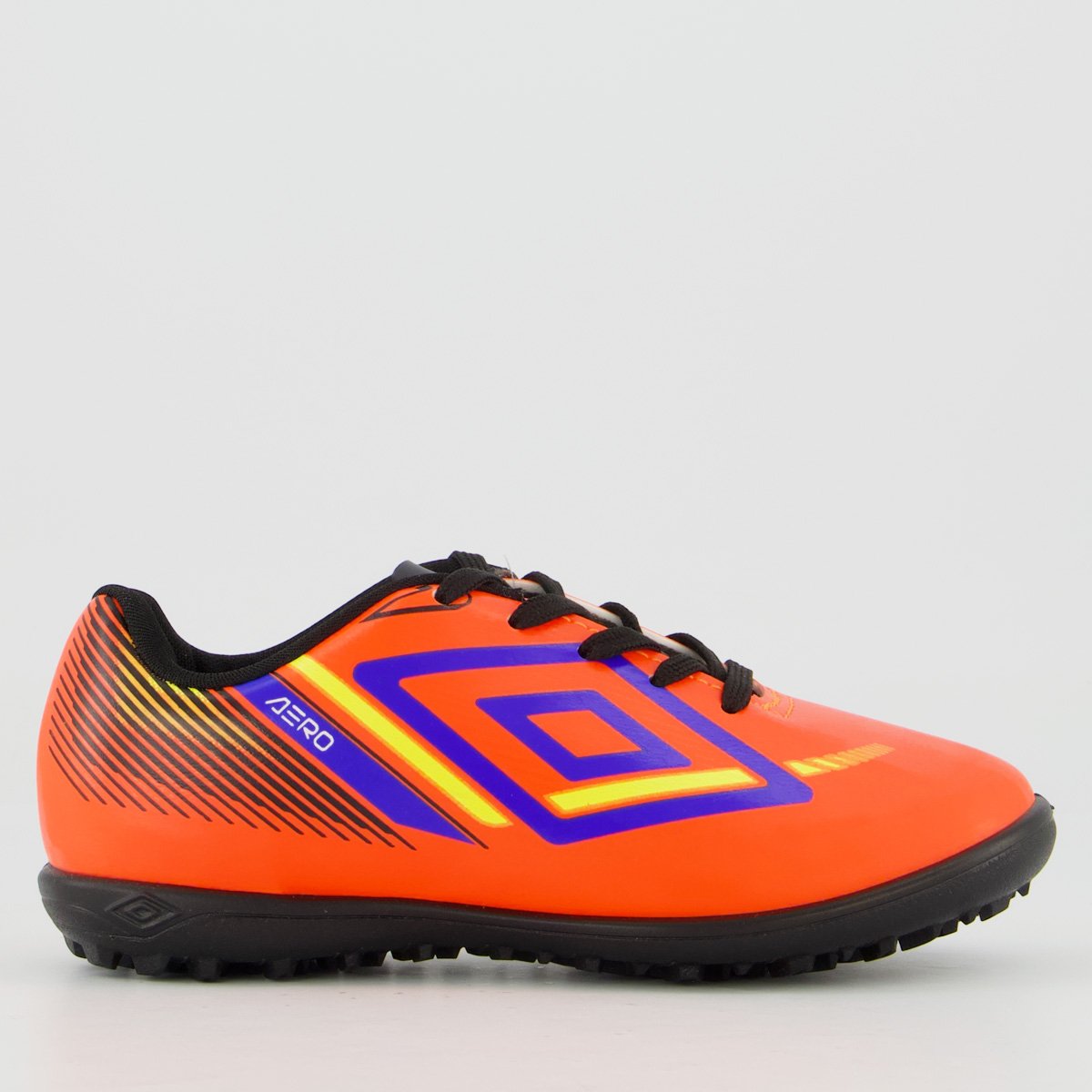 Chuteira Umbro Aerodynamic Society Juvenil Laranja e Azul