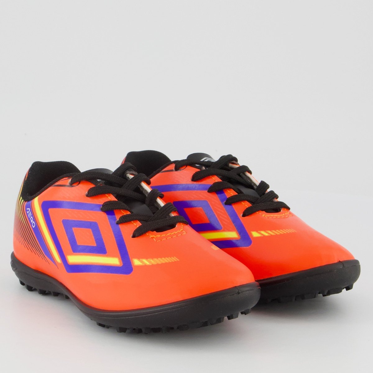 Chuteira Umbro Aerodynamic Society Juvenil Laranja e Azul Laranja 2