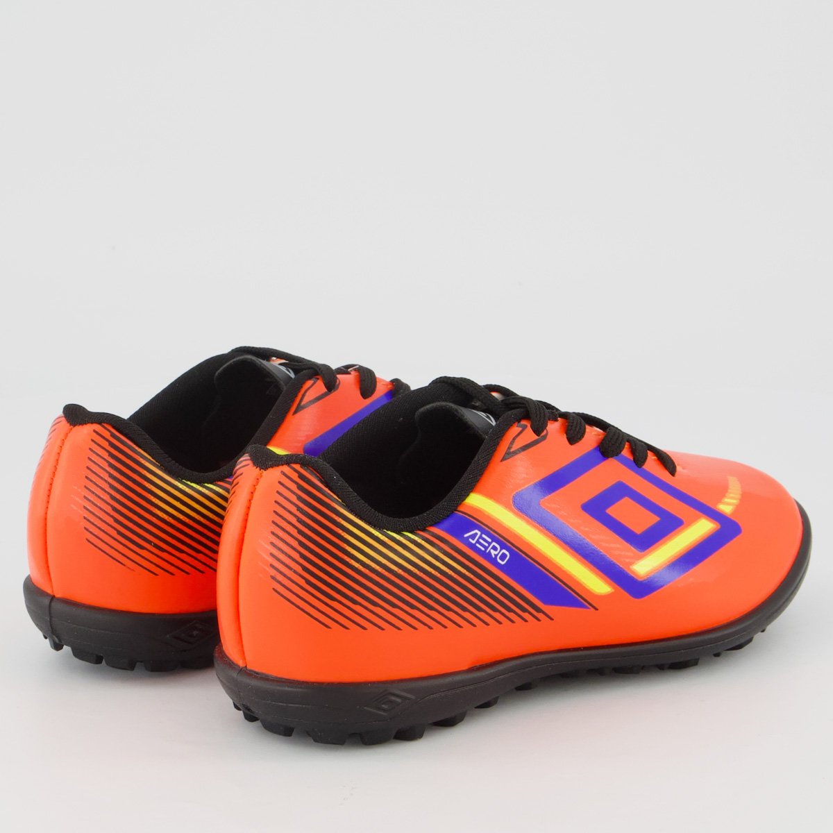 Chuteira Umbro Aerodynamic Society Juvenil Laranja e Azul Laranja 3