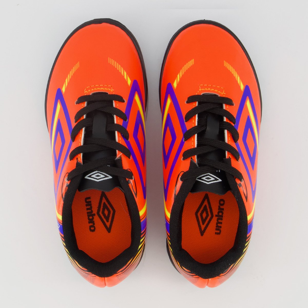 Chuteira Umbro Aerodynamic Society Juvenil Laranja e Azul Laranja 4