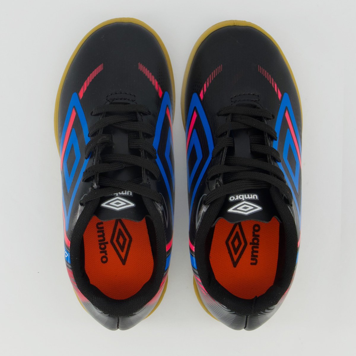 Chuteira Umbro Aerodynamic Futsal Juvenil Preta e Azul Preto/Azul 4