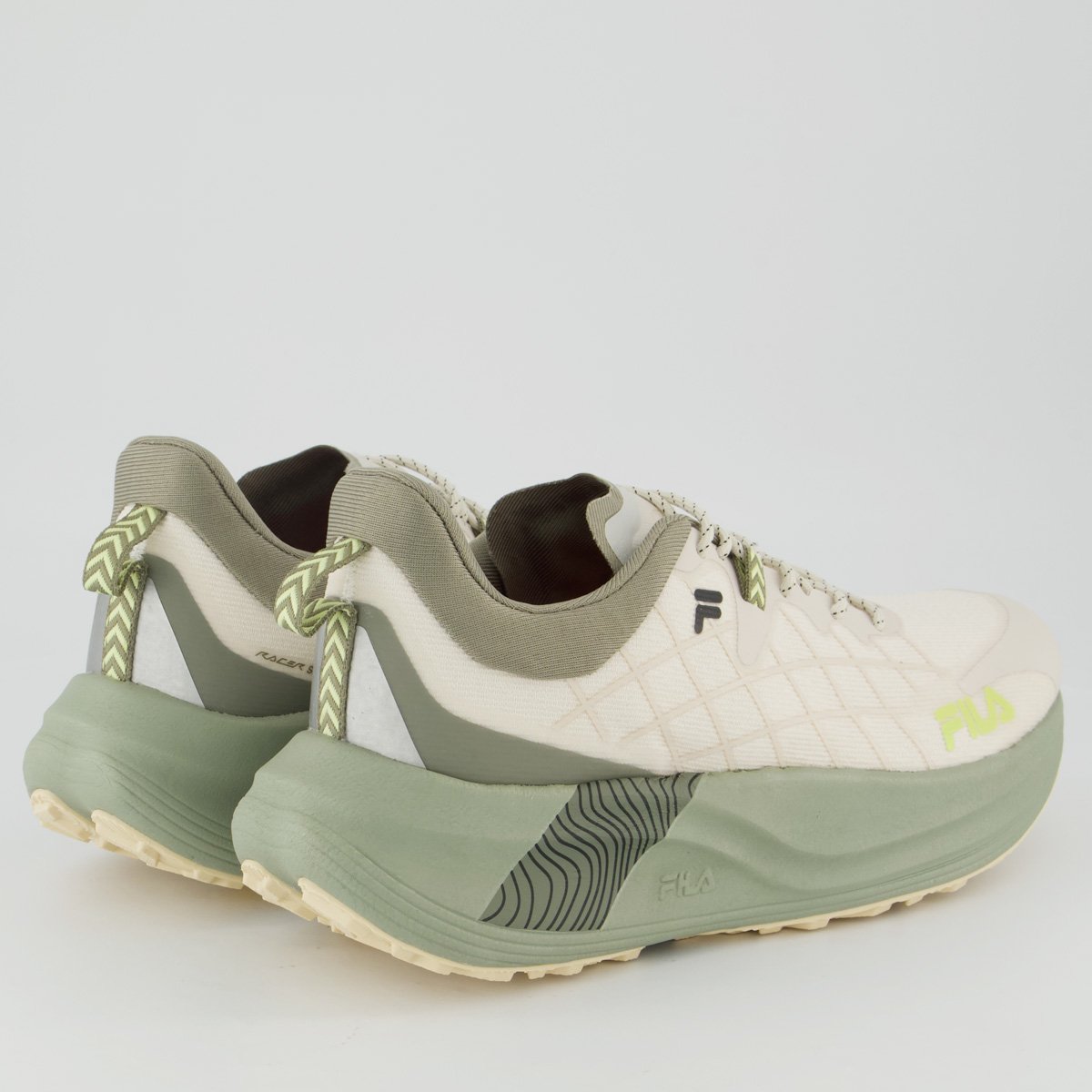 Tênis Fila Racer Skytrail Off White e Verde Off White/Verde 3