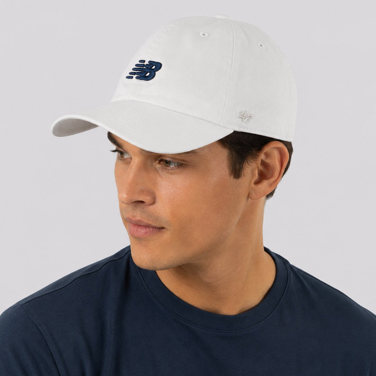 Boné New Balance 6 Panel Core Branco Branco 5