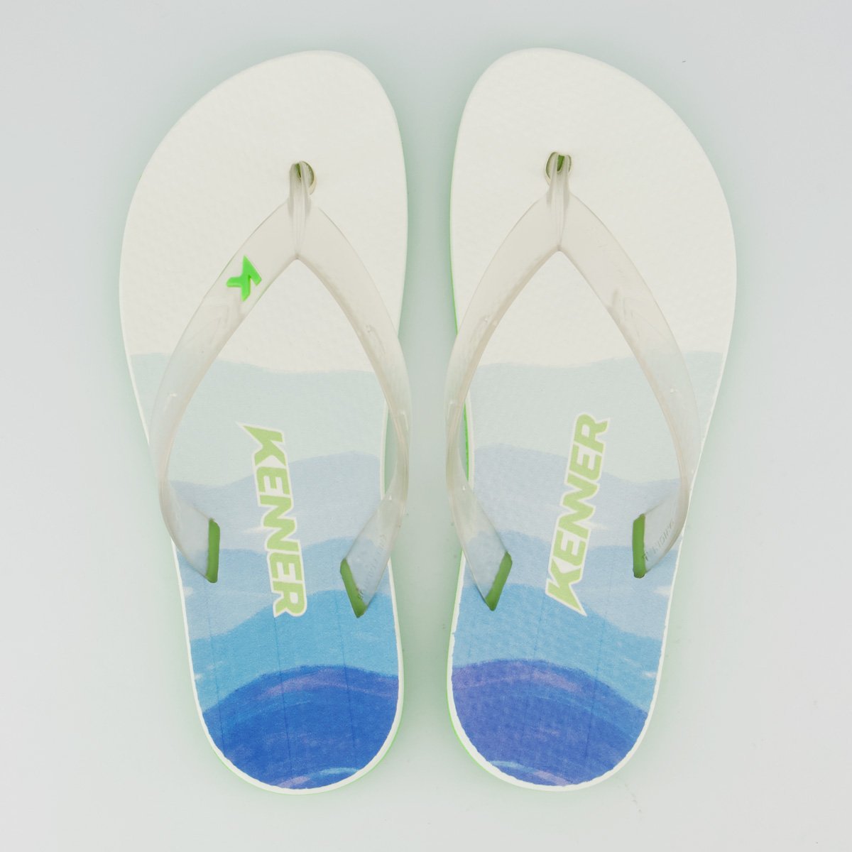 Chinelo Kenner Summer Flow Branco e Verde