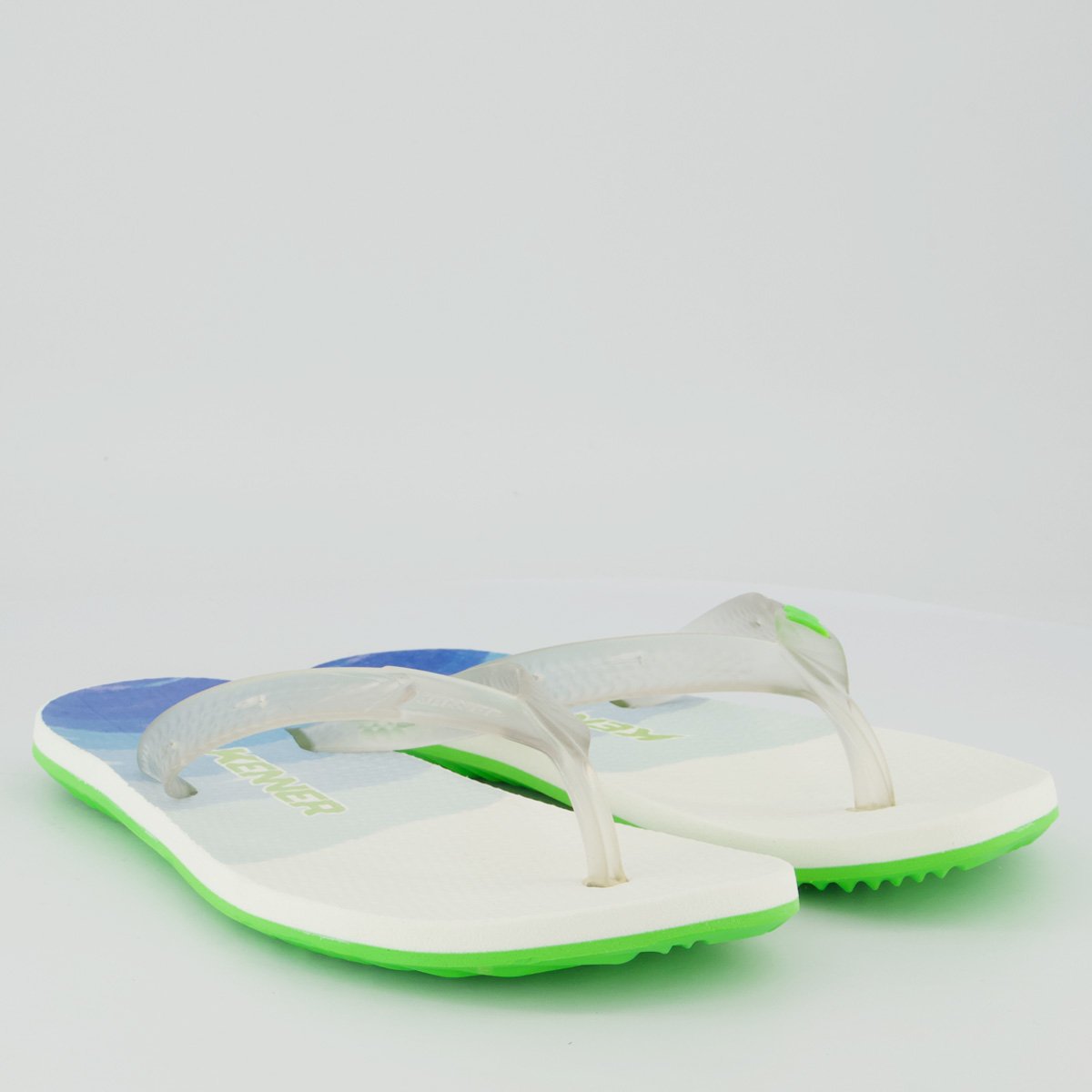 Chinelo Kenner Summer Flow Branco e Verde Branco/Azul 3