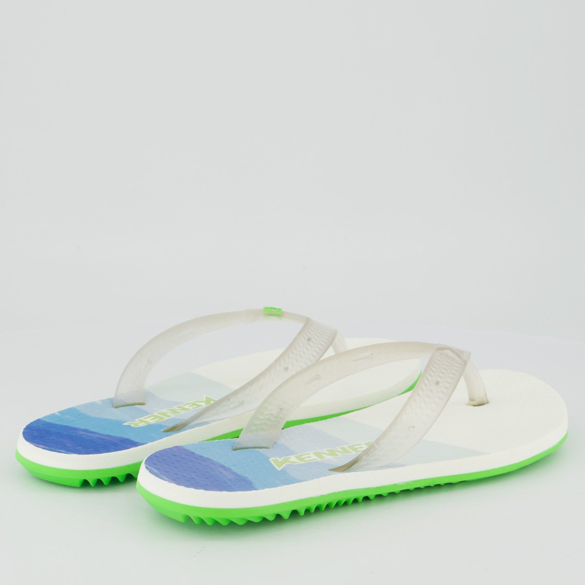 Chinelo Kenner Summer Flow Branco e Verde Branco/Azul 4