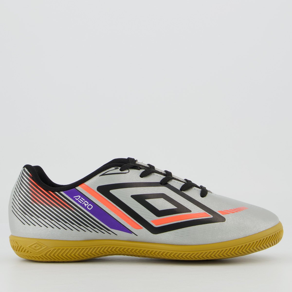 Chuteira Umbro Aerodynamic Futsal Juvenil Prata