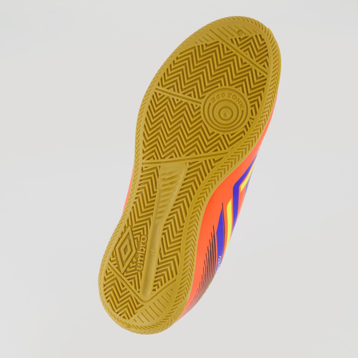 Chuteira Umbro Aerodynamic Futsal Juvenil Laranja e Azul Laranja 5
